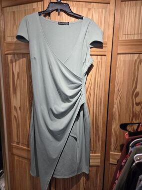 Boohoo | Dresses | Boohoo Maternity Smocked Babydoll Jersey Mini Dress 4 Grey Spaghetti Tie Straps